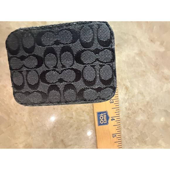 Coach Black Signature zip around toiletry box, contacts case,medication . Patent - Picture 4 of 7